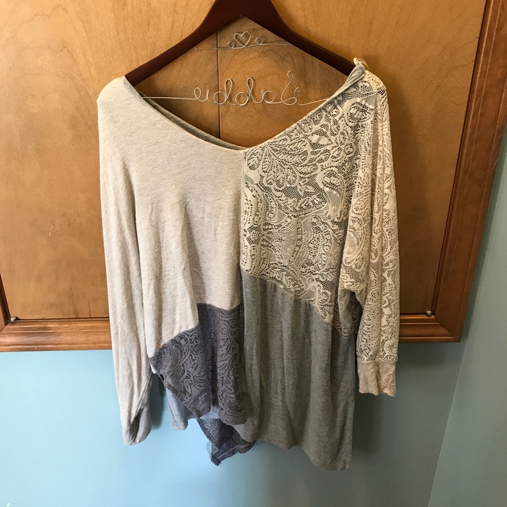 Lace Pattern long sleeve shirt